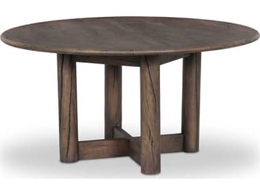 Four Hands Harmon 60" Round Wood Antique Belgium Bleach Dining Table FS237946002