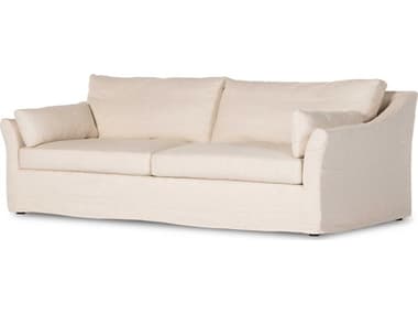 Four Hands Helm Delray 97" Evere Oatmeal Beige Fabric Upholstered Sofa FS237973001