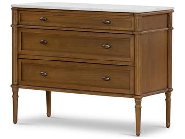 Four Hands Collins 44" Wide 3-Drawers Brown Oak Wood Accent Chest FS238119001