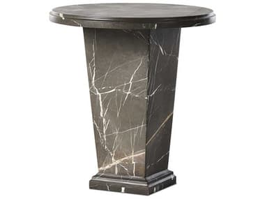 Four Hands Element 22" Round Grey Italian Marble End Table FS238134002