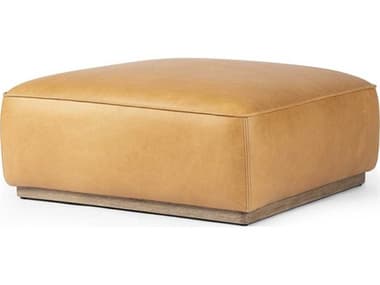 Four Hands Westgate 36" Brown Leather Upholstered Ottoman FS238548004