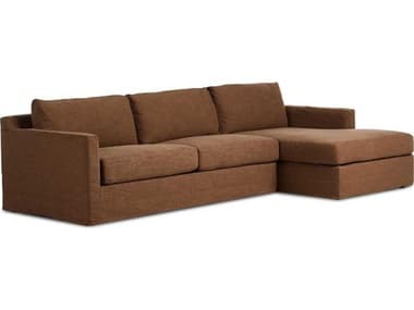 Four Hands Helm 113" Wide Brown Fabric Upholstered Sectional Sofa FS238941002