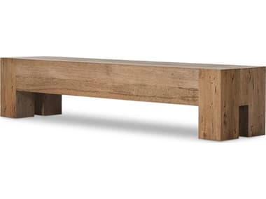 Four Hands Wesson 90" Rustic Wormwood Oak Brown Accent Bench FS239398001