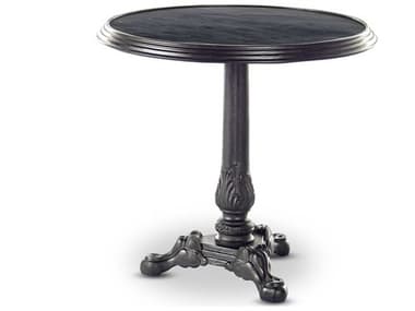Four Hands Rockwell 31" Round Black Marble Carbon Wash End Table FS239553001