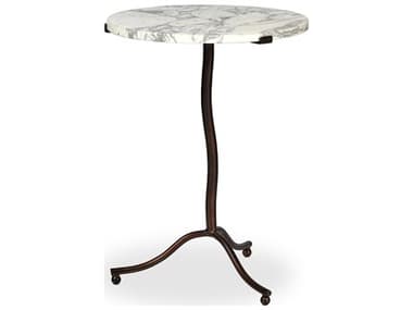 Four Hands Marlow Sophie Veined White Marble End Table FS239557001