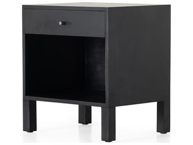 Four Hands Fulton Isador Black Wash Poplar Wood Nightstand FS239730002