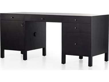 Four Hands Fulton Isador Black Wash Poplar Wood Executive Desk FS239731002