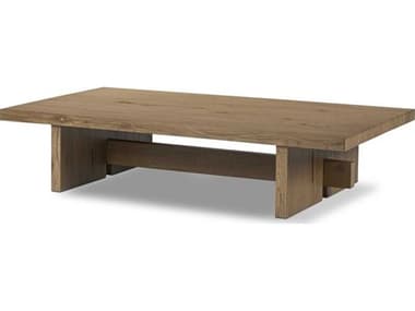 Four Hands Haiden 65" Rectangular Wood Rubbed Light Oak Veneer Coffee Table FS239832002