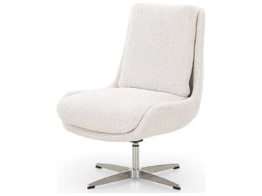 Four Hands Grayson White Upholstered Adjustable Swivel Computer Office Chair FS239916001