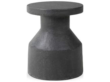 Four Hands Chandler 13" Round Distressed Graphite Concrete End Table FS240055001