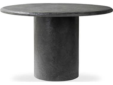 Four Hands Chandler 48" Round Textured Black Concrete Dining Table FS240104001