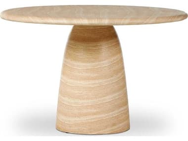 Four Hands Chandler 48" Round Concrete Sand Striae Dining Table FS240106001