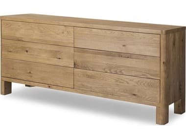 Four Hands Haiden Noeline Drawer Dresser Oak Wood 6 Drawer Double Dresser FS240593002