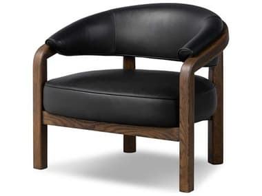 Four Hands Farrow 32" Black Leather Accent Chair FS240666002