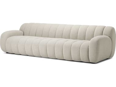Four Hands Oslo 103" Weslie Flax Black Parawood White Fabric Upholstered Sofa FS240676001