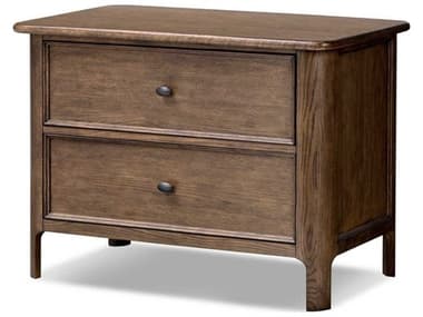 Four Hands Bolton 36" Wide 2-Drawers Brown Oak Wood Nightstand FS241057001