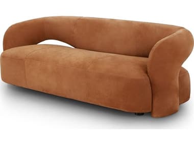 Four Hands Grayson Mazie Nubuck Cognac Upholstered Sofa FS241283003