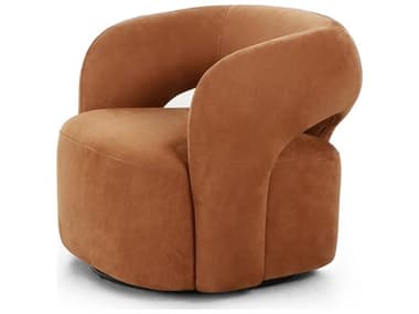 Four Hands Grayson Mazie Nubuck Cognac Swivel Chair FS241852002