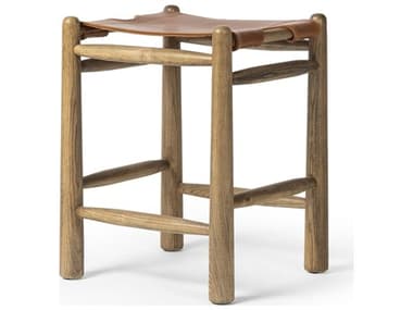 Four Hands Allston Nino Dakota Tobacco Leather Backless Counter Stool FS242032002