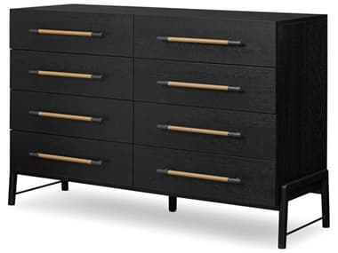 Four Hands Filmore Rosedale Ebony Oak Veneer Oak Wood 8 Drawer Dresser FS246172002