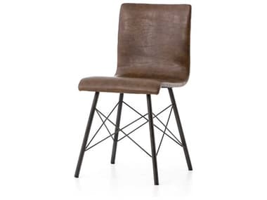 Four Hands Irondale Distressed Brown Diaw Side Dining Chair FSCIRD129A