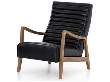 Four Hands Kensington Chance 27" Black Leather Accent Chair FSCKEN11271849