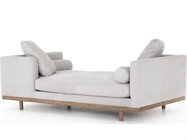 Four Hands Kensington Brady Tete A 85" Vail Silver Distressed Natural Fabric Upholstered Chaise FSCKEN30271865P