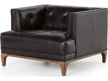 Four Hands Kensington Dylan Black Leather Accent Chair FSCKEN52C396