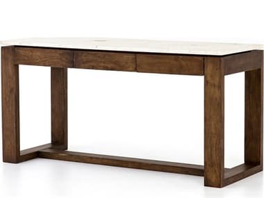 Four Hands Harmon Light Tanner Brown Acacia / Polished White Marble 72'' Wide Rectangular Dining Table FSIHRM164