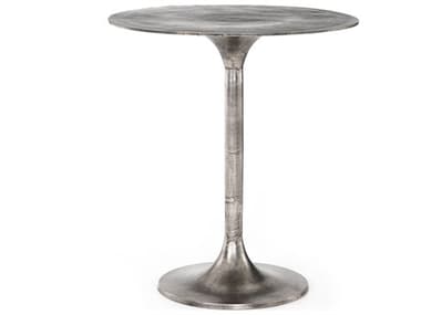 Four Hands Marlow Raw Antique Nickel 32'' Wide Round Counter Height Dining Table FSIMAR213A