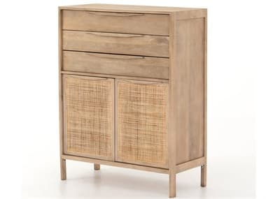 Four Hands Prescott Natural Mango / Natural Cane Three-Drawer Chest of Drawers FSIPRS032
