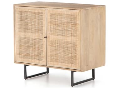 Four Hands Prescott Natural Cane / Mango Charcoal Grey Small Cabinet FSIPRS039