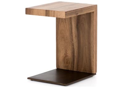 Four Hands Wesson Hudson 17" Rectangular Wood Bronzed Iron Natural Yukas End Table FSUWES111A
