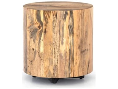 Four Hands Wesson Hudson Spalted Primavera Round End Table FSUWES201