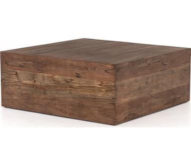 Four Hands Wesson Covell 39" Square Wood Spalted Alder Coffee Table FSUWES203