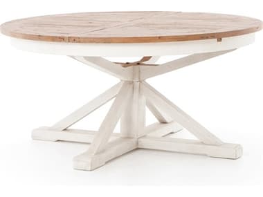 Four Hands Reclaimed Limestone White / Driftwood Natural 63'' Wide Round Dining Table FSVCID264237