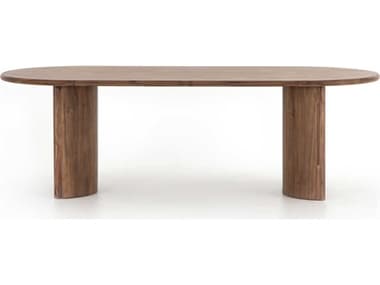 Four Hands Haiden Paden Oval Wood Seasoned Brown Acacia Solid Dining Table FSVHDN044