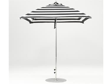 Frankford Monterey Fiberglass Market 7.5 Foot Wide Square Pulley Lift Umbrella - Nonstocked Striped Fabric FU464FMSQSTRIPE