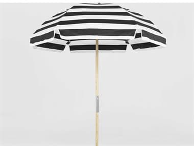 Frankford Avalon Fiberglass Beach 6.5 Foot Wide Hexagon Manual Lift Umbrella - Nonstocked Striped Fabric FU639FWBSTRIPE