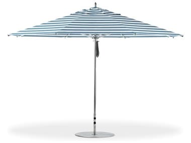 Frankford G-Series Greenwich Market Aluminum Silver Anodized 13 Foot Octagon Double Pulley Lift Umbrella - Nonstocked Striped Fabric FU880CAMSTRIPE