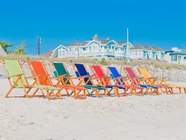 Frankford Umbrellas Oak Wood Beach Chairs Sling Lounge Set FUBEACHCHAIRSET10