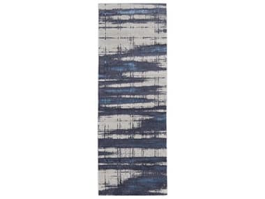 Feizy Rugs Indio Abstract Runner Area Rug FZIND39GZFIVORYBLUEGRAYRUN