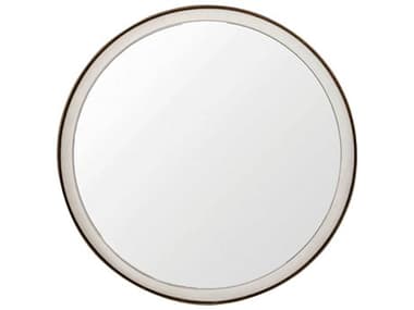 Gabby Fritz White Seagrass & Antique Brass Wall Mirror Round GASCH151480
