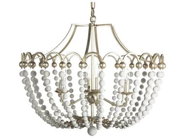 Gabby Peggy 6-Light Champagne Silver Dove White Candelabra Chandelier GASCH157015