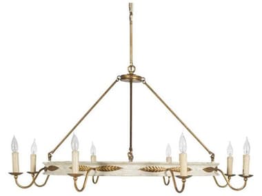 Gabby Kayleigh 8-Light Antiqued White Antique Gold Leaf Chandelier GASCH158375