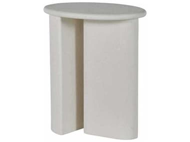 Gabby Gio Oval White Cast Stone End Table GASCH166230