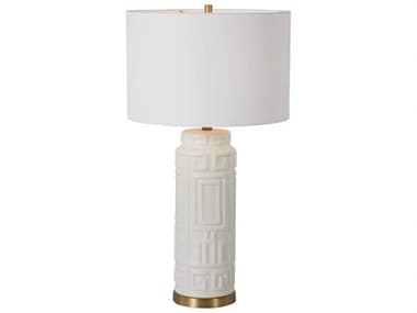 Gabby Osmond Matte Antique Brass White Buffet Lamp GASCH167000