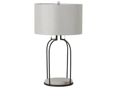 Gabby Joan Brass White Linen Buffet Lamp GASCH169090