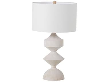Gabby Maddox Plaster White Feather Linen Buffet Lamp GASCH170020