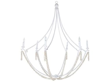 Gabby Nakita 6-Light Plaster White Coral Candelabra Chandelier GASCH170050